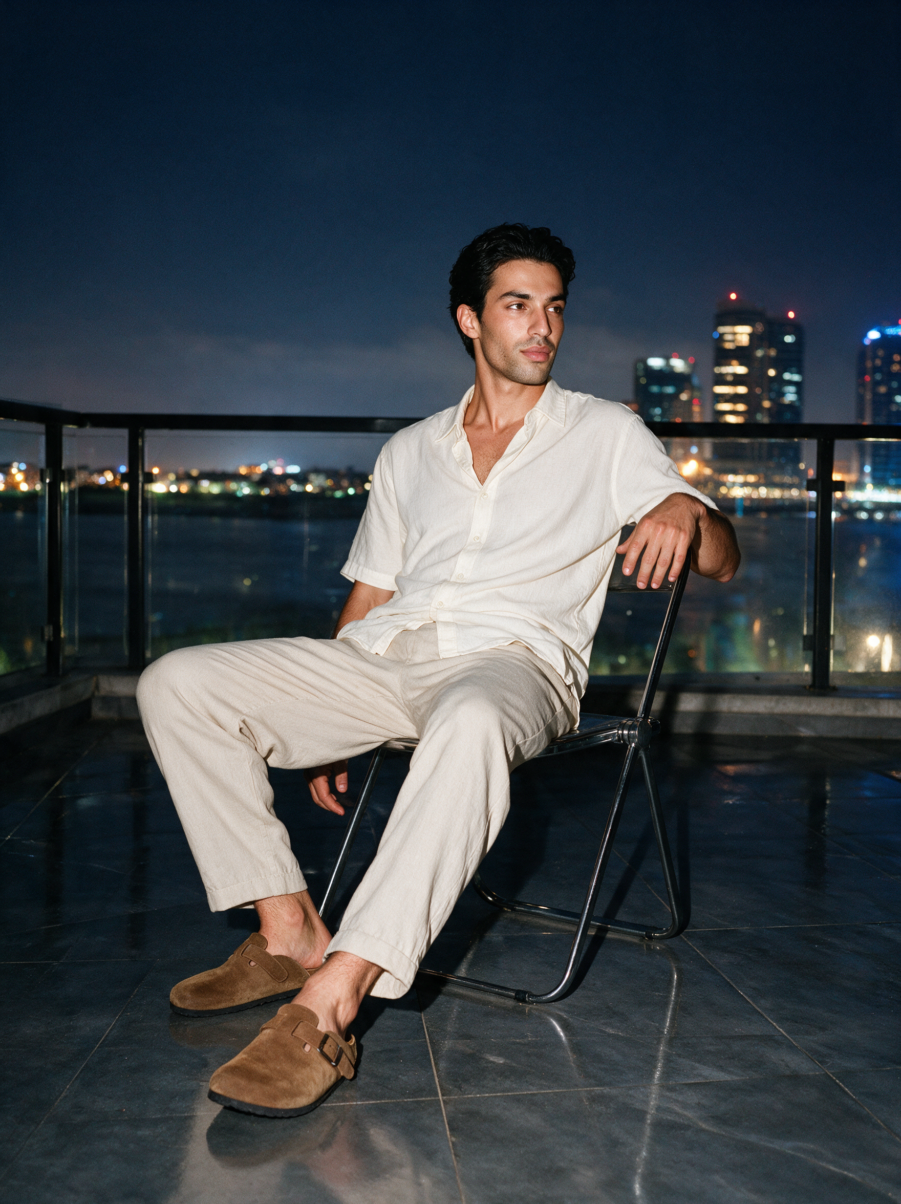 Relaxed Linen off-white Shirt