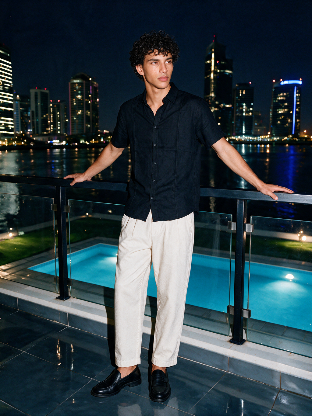 Relaxed Linen Black Shirt