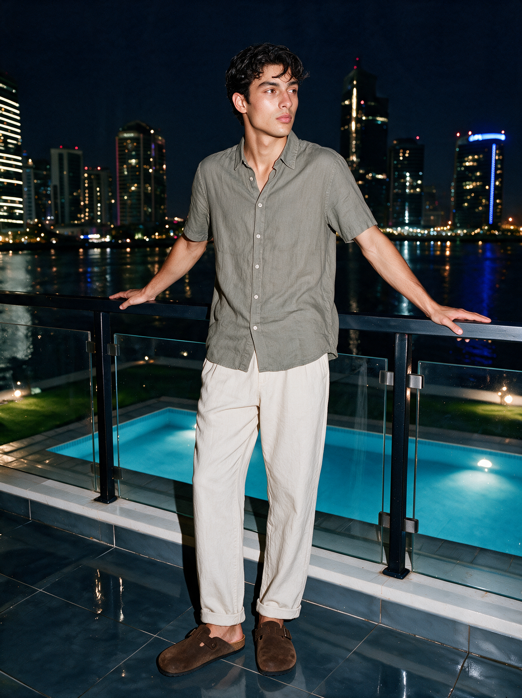 Relaxed Linen olive Shirt