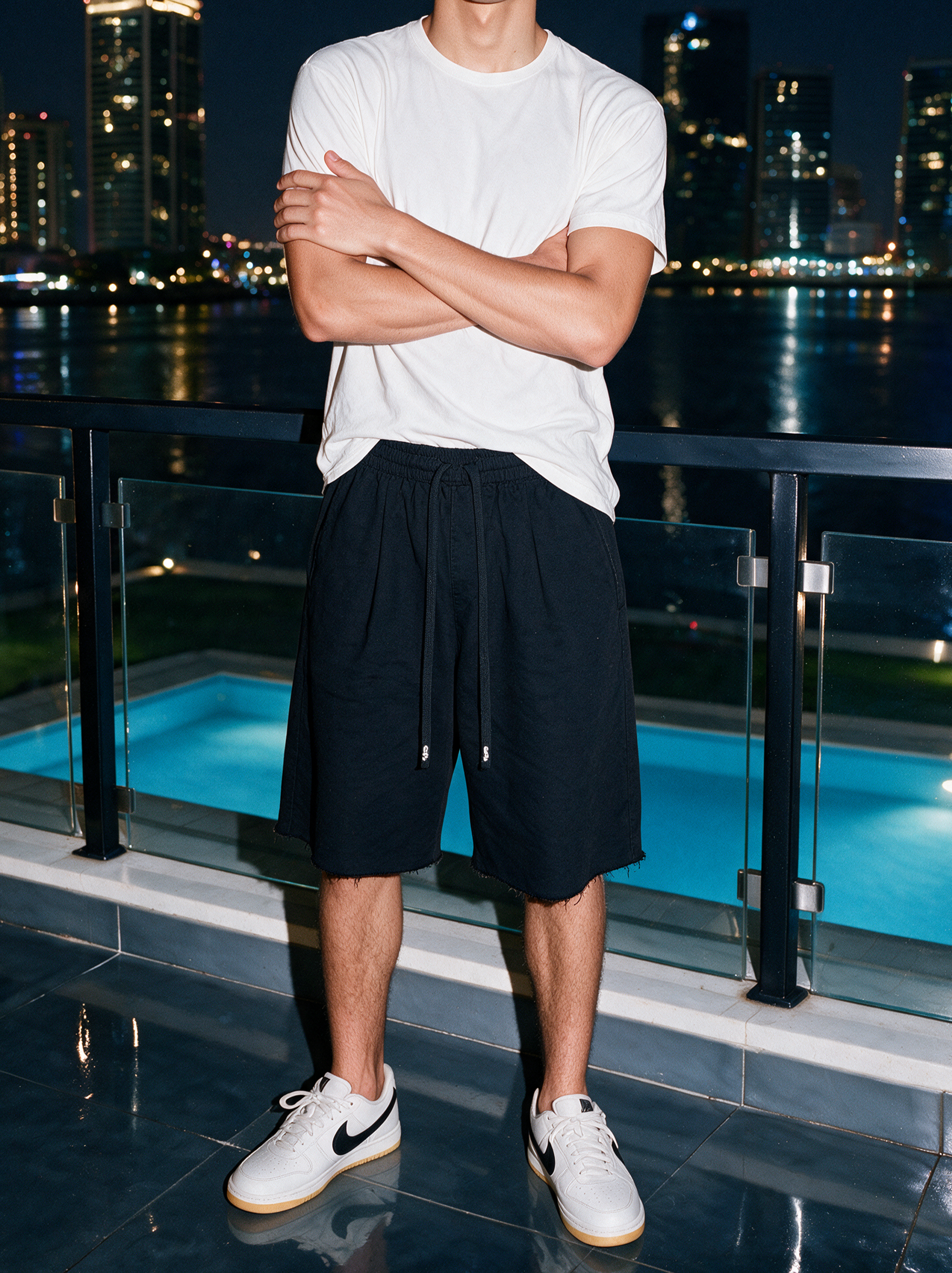 Jogger shorts relaxed fit black