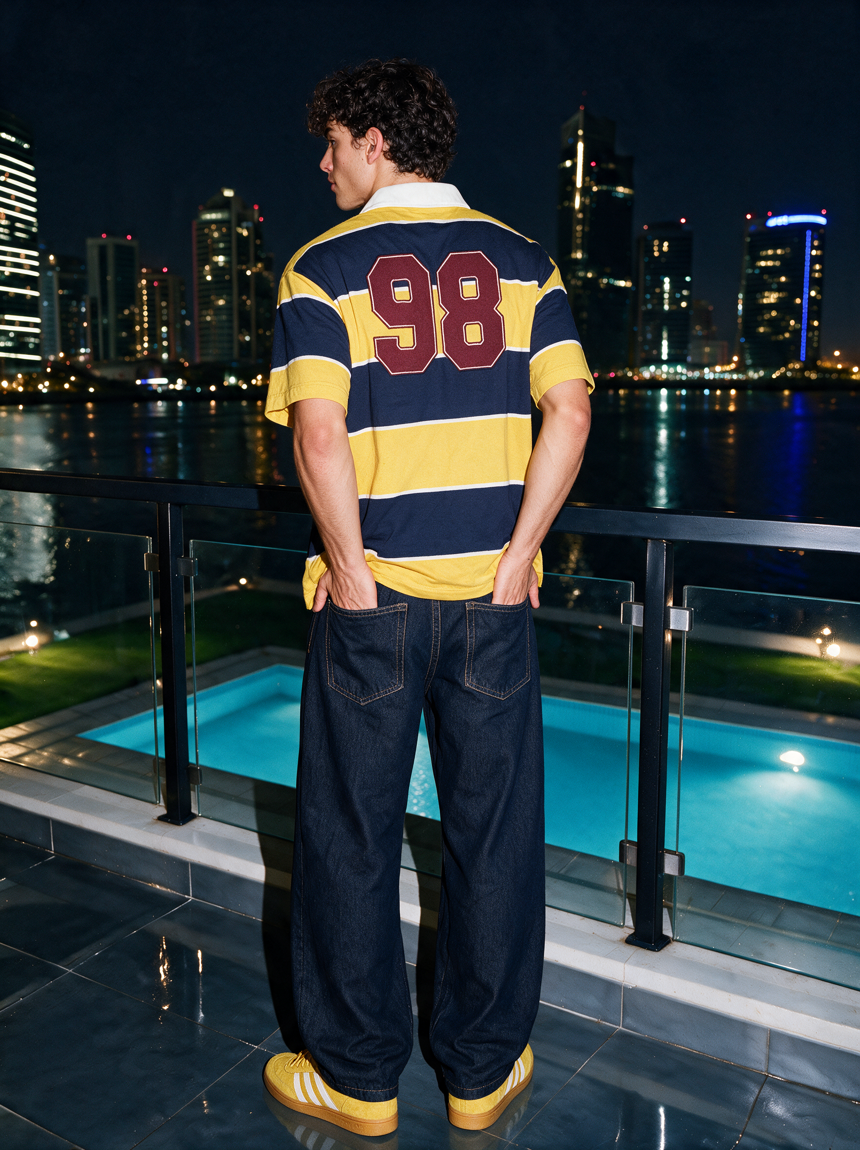 Clubhouse Contrast Polo – Yellow & Blue