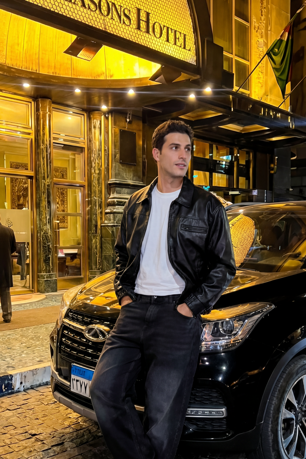 leather natural jacket