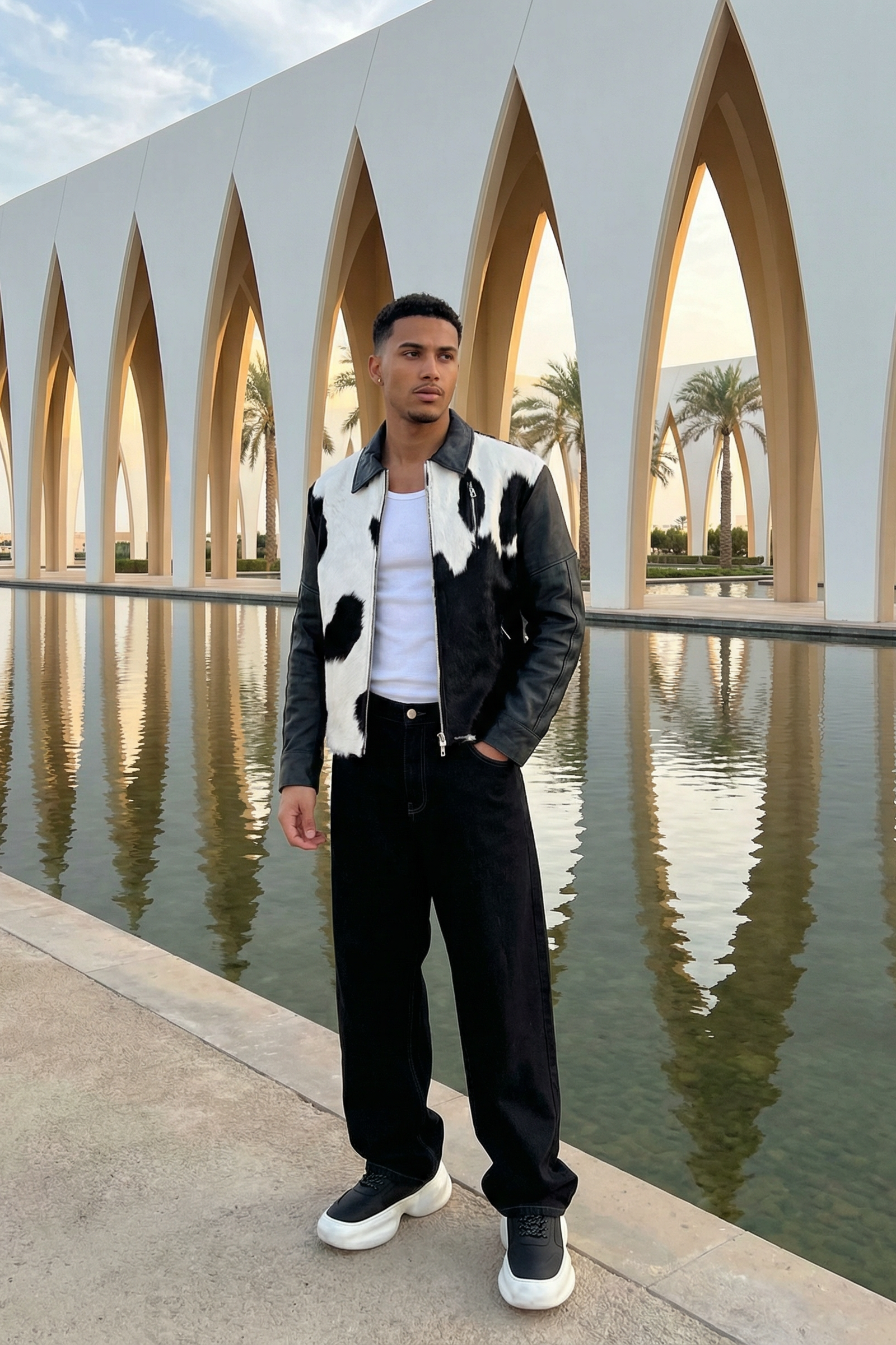 Cow hide natural leather jacket ( one of a kind )