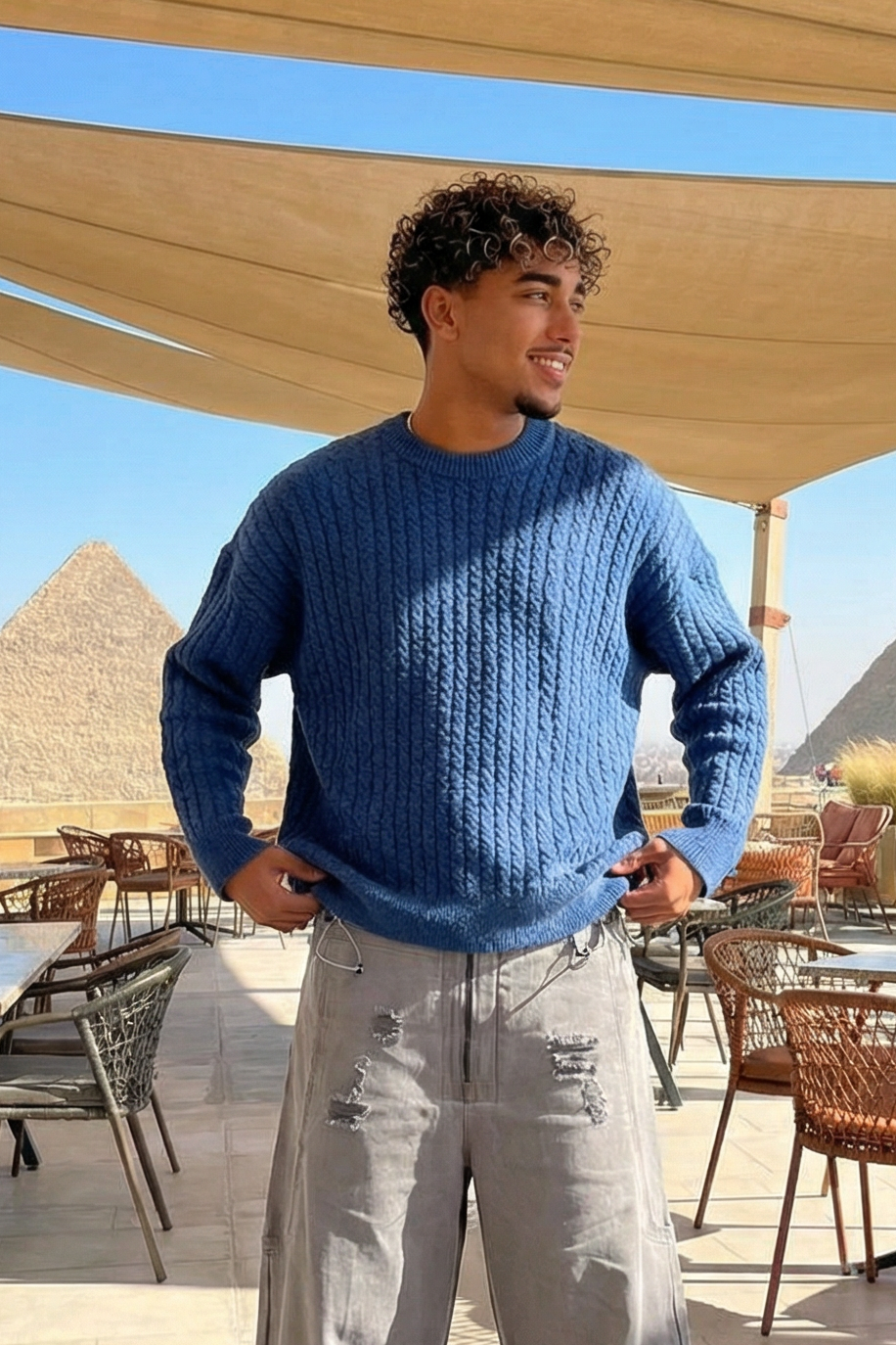 Textured boxy fit knitwear