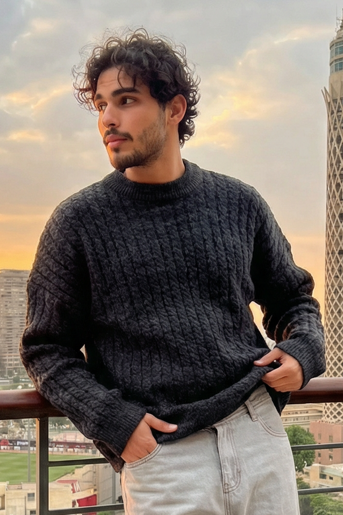 Textured boxy fit knitwear