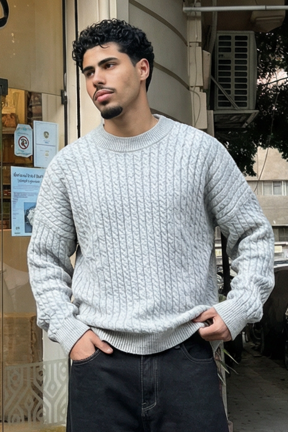 Textured boxy fit sweater