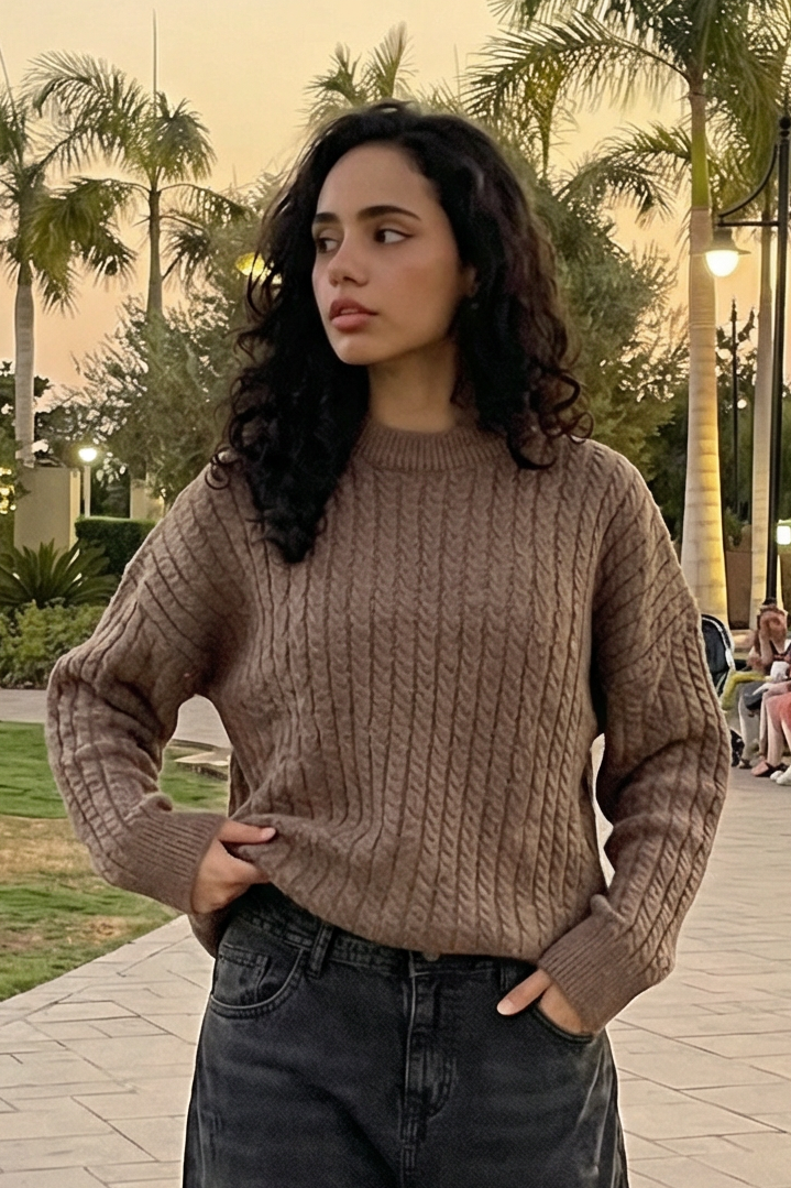 textured boxy fit knitwear