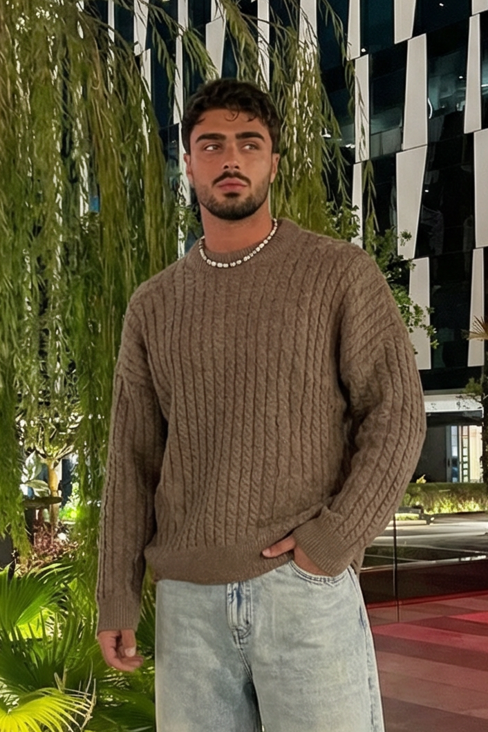 Textured boxy fit knitwear