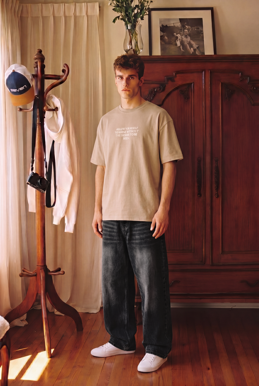 Men's Begie T-Shirt | SEVEN