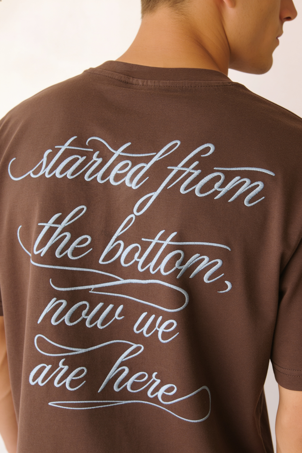 Dark brown embossed seven Tshirt
