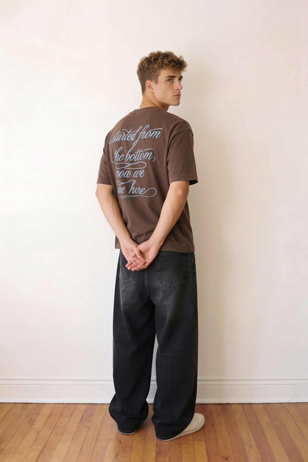 Dark brown embossed seven Tshirt